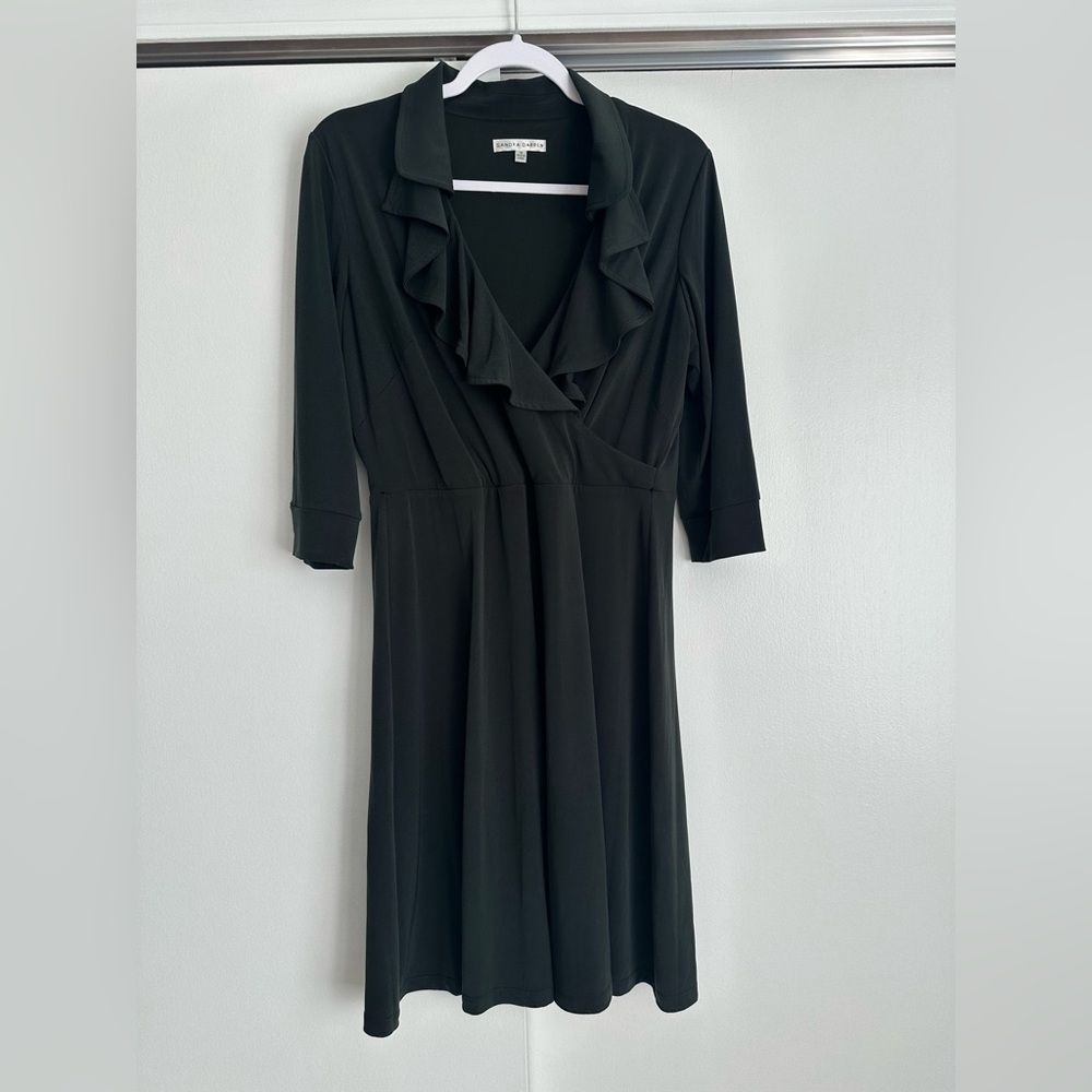 Sandra Darren Forest Green 3/4 Sleeve Dress